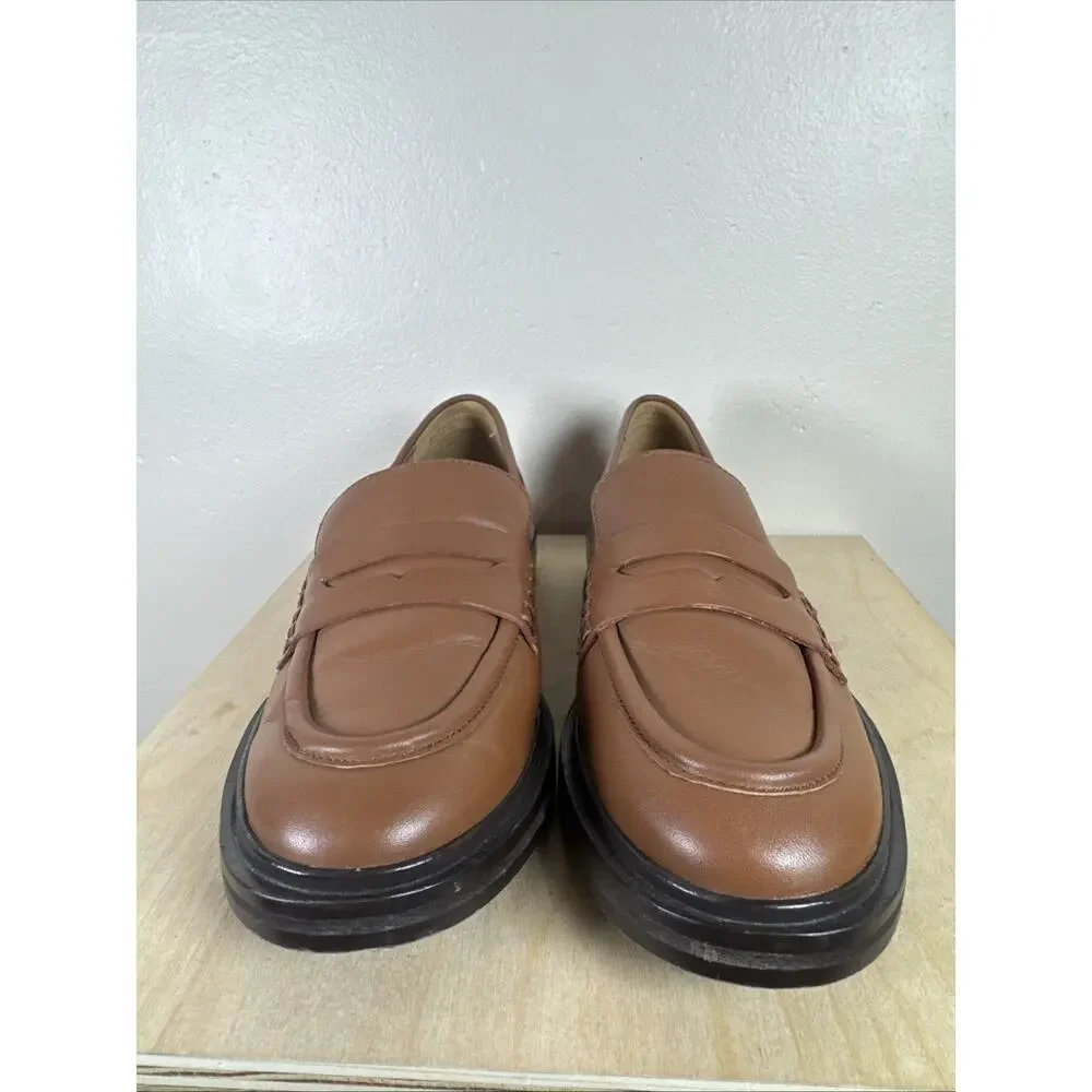 Madewell Womens Penny Loafers Vernon Shoes Tan 7.5 Leather Preppy Classic Chic